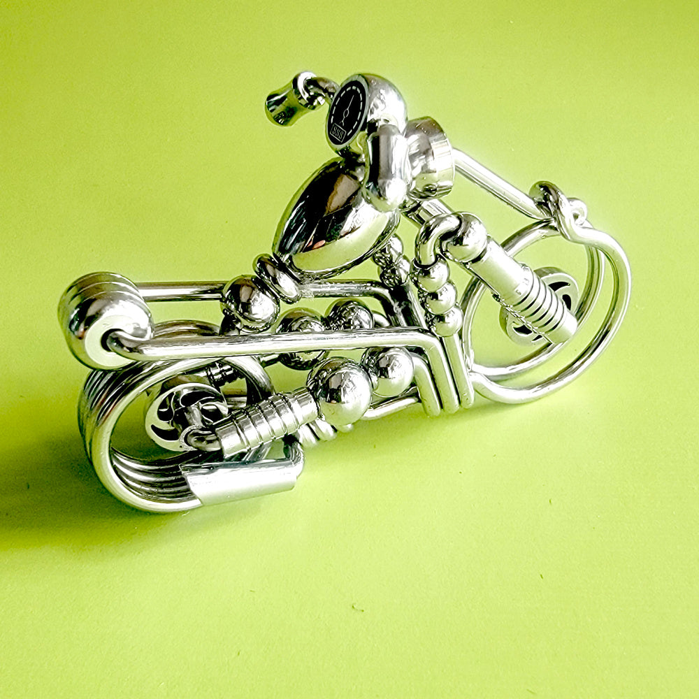 Creative Steel Wire-Wrapped  Motorcycle Minifigure Hanging Key Chain