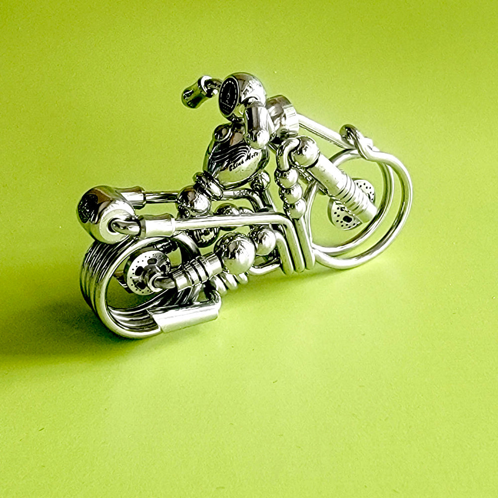 Creative Handamde Steel Wire-Wrapped  Motorcycle Backpack Keychains