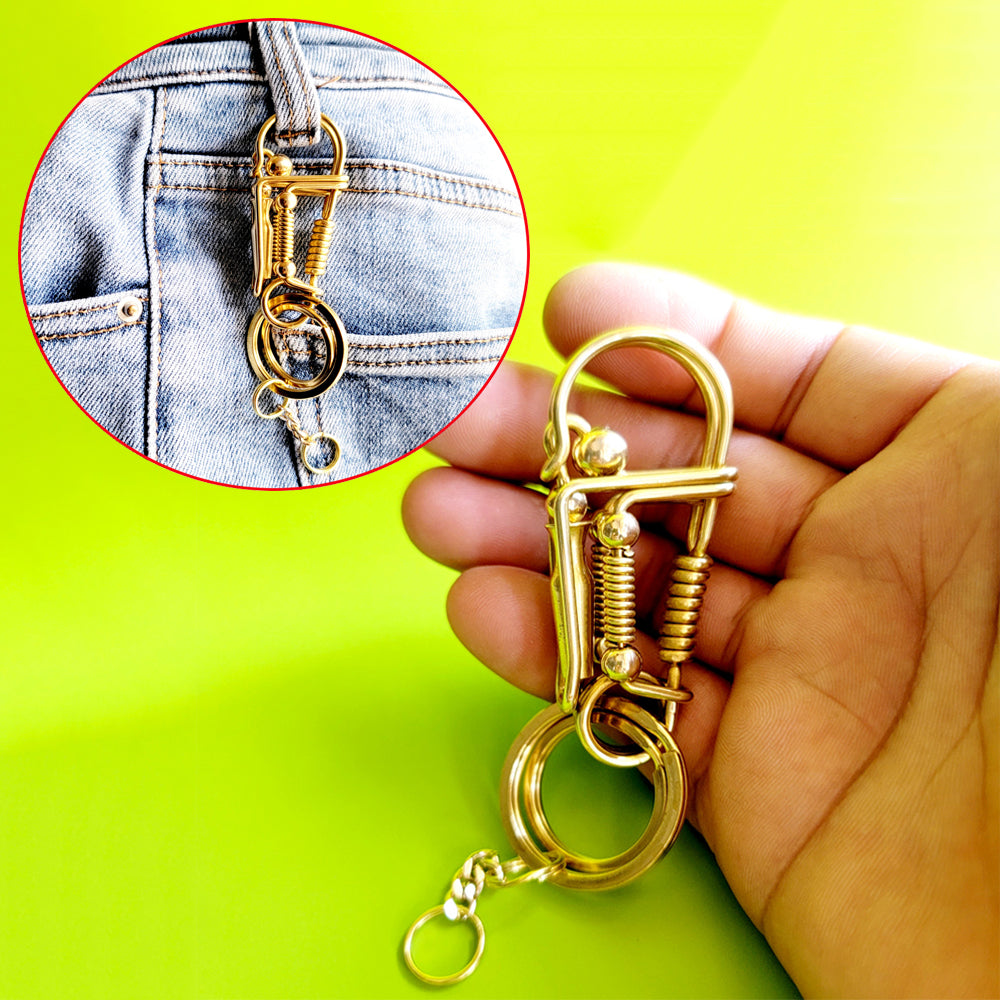 Golden Brass Cute Vase Wire Key chain Hook For Women Men